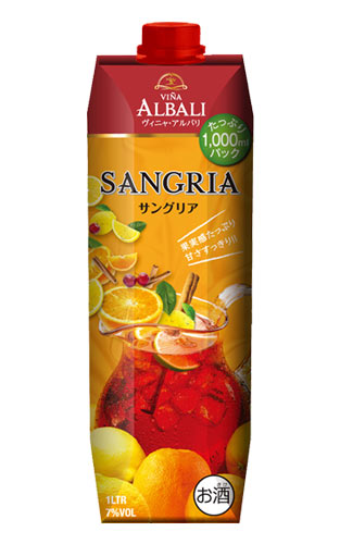 ヴィニャ アルバリ サングリア 1,000ml 1L パック スペイン 甘口 赤ワインアルコール度数7％VINA ALBALI SANGRIA 1,000ml 1L PACK SPAIN SWEET RED WINE 7%