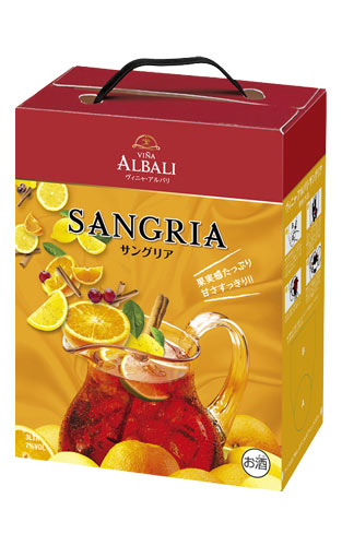 ヴィニャ アルバリ サングリア 3,000ml 3L パック スペイン 甘口 赤ワインアルコール度数7％VINA ALBALI SANGRIA 3,000ml 3L PACK SPAIN SWEET RED WINE 7%【eu_ff】