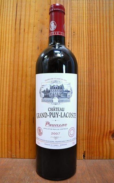 シャトー グラン ピュイ ラコスト 2007 グラン クリュ クラッセ メドック 格付第5級 赤ワイン 辛口 フルボディ 750mlChateau GRAND- PUY- LACOSTE [2007] Grand Cru Classe du Medoc en 1855 AOC Pauillac