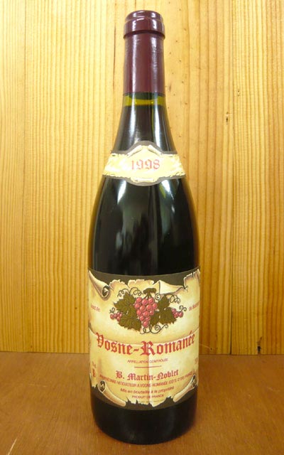 ヴォーヌ ロマネ 1998 ベルナール マルタン ノブレ 赤ワイン 辛口 750mlVosne Romanee [1998] Domaine Bernard Martin Noblet