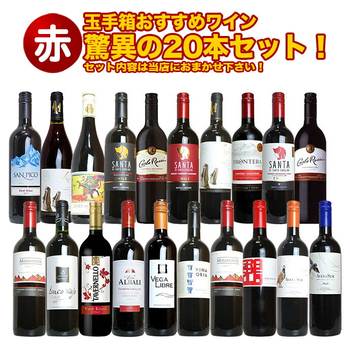 【500均】【赤ワイン！】玉手箱おすすめワイン驚異の20本セット！