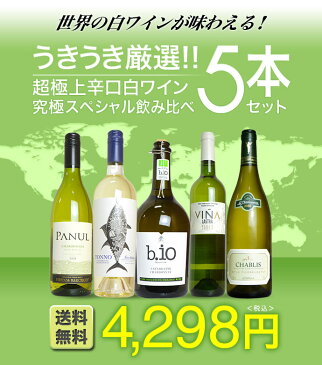 【送料無料】第2弾！うきうき厳選 世界の白ワインが味わえる超極上辛口白ワイン究極スペシャル飲み比べ5本セット【ワインセット】【ワイン ギフト】【wine】【白ワイン】