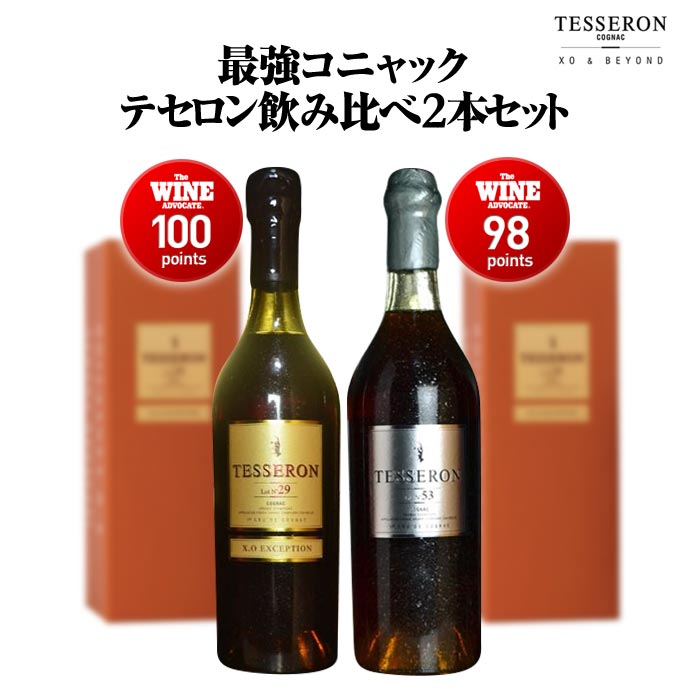 【送料無料】最強コニャック テセロン飲み比べ2本セット LOT29＆LOT53 (テセロン29＆テセロン53) パーカーポイント100点＆98点 超限定品 700ml ハードリカー