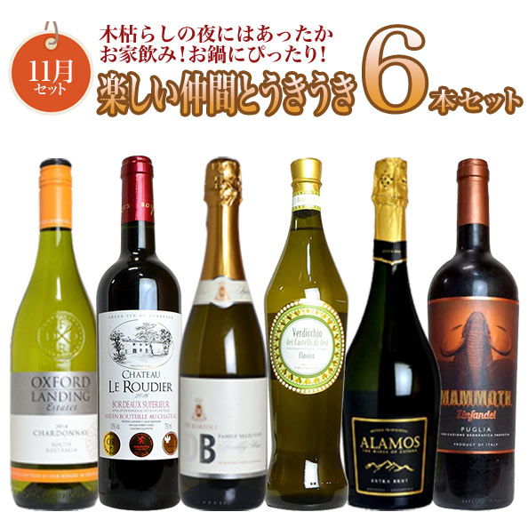 うきうきマンスリーワインセット 11月はお鍋にぴったり！あったか家飲みワインセット 送料無料