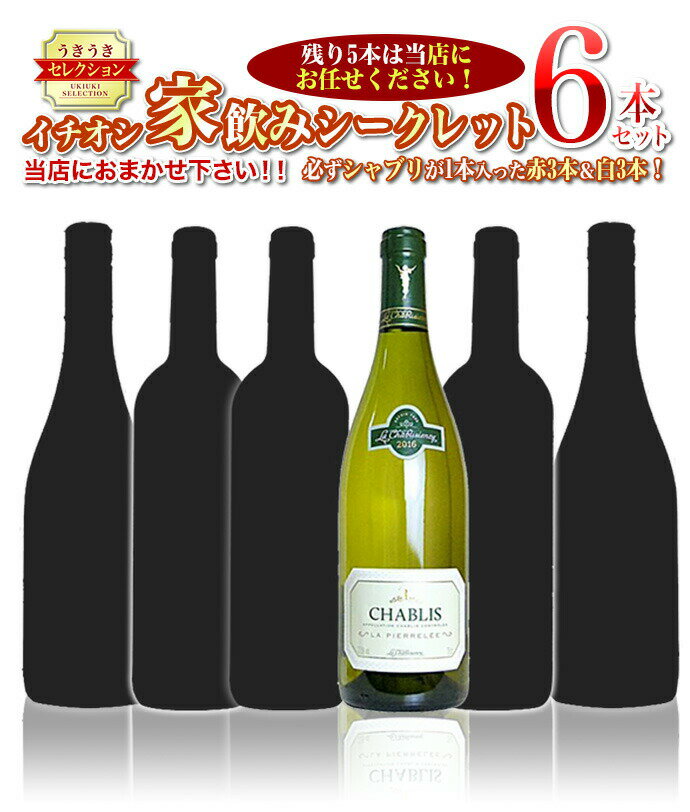 ワインセット うきうきワインの玉手箱セレクション 家飲みシークレットワインセット 必ずシャブリが入った 赤ワイン3本＆白ワイン3本の6本セット 送料無料