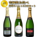 【送料無料】うきうき高級辛口有名メゾン シャンパーニュ究極飲み比べ豪華スペシャル3本セット 白 泡 シャンパン 750ml×3