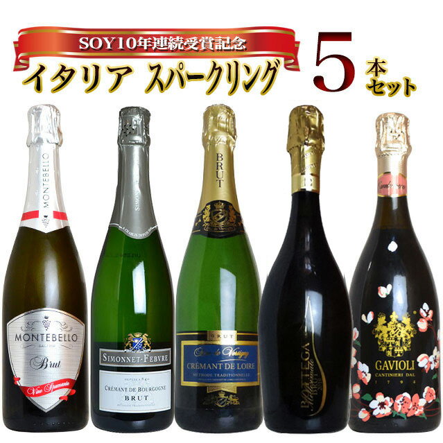 SOY10年連続受賞記念 うきうきスタッフ厳選 玉手箱ハッピースパークリング飲み比べ5本セット