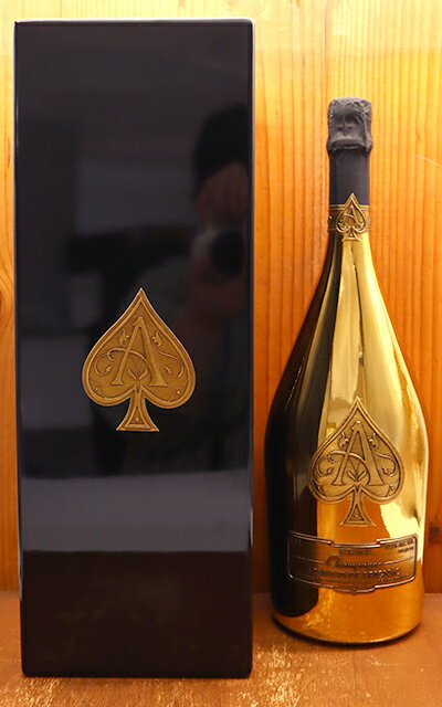【大型ボトル】 アルマン ド ブリニャック シャンパーニュ ブリュット ゴールド キャティア社 豪華箱入り 手造りゴールドボトル マグナムサイズ 限定品 シャンパン 1500ml MG　ARMAND DE BRIGNAC Ace of Spades Gold Brut AOC Champagne (DX Gift Box) 1500ml