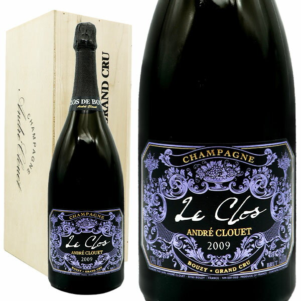 アンドレ クルエ グラン クリュ レ クロ ミレジム 2009 年産全世界1500本 ブラン ド ノワールAndre Clouet Grand Cru Bouzy Le Clos Millesime 2009 Monopole Clos de Bouzy 100% AOC Millesime Grand Cru Champagne Wooden Box