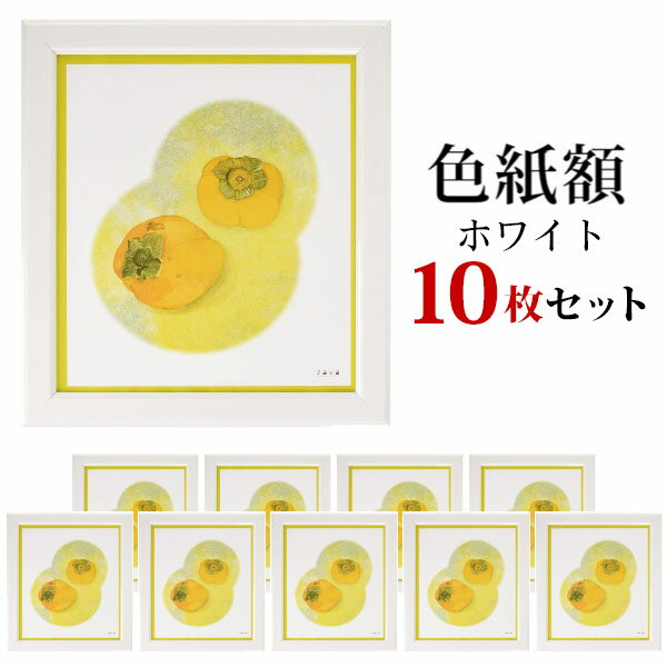 色紙額 ホワイト 10枚 セット 軽量 色紙 サイン 寄書き イラスト 額縁 万丈