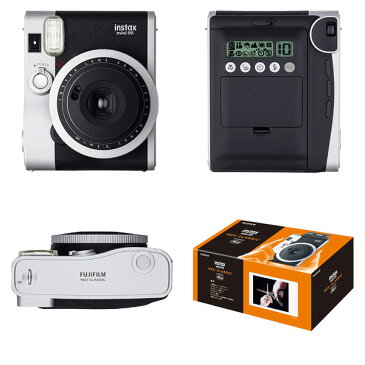 チェキ instax mini 90 ネオクラシック 本体＆チェキフィルム無地20枚＆選べる絵柄フィルム20枚＆おまけミニアルバムセット 富士フイルム 送料無料