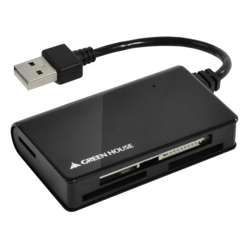 グリーンハウス カードリーダ/ライタ GH-CRM1A-BK ACアダプタ不要バスパワー専用タイプ グリーンハウス カードリーダ/ライタ GH-CRM1A-BK ACアダプタ不要バスパワー専用タイプ