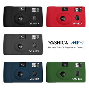 フィルムカメラ 本体 YASHICA MF-1 35mm ブラック レッド グレー プルシアンブルー アーミーグリーン ヤシカ アートカメラ トイカメラ おしゃれ かわいい かんたん 初心者 ハンドストラップ付 送料無料