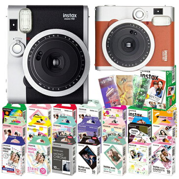 チェキ instax mini 90 ネオクラシック 本体＆チェキフィルム無地20枚＆選べる絵柄フィルム20枚＆おまけミニアルバムセット 富士フイルム 送料無料