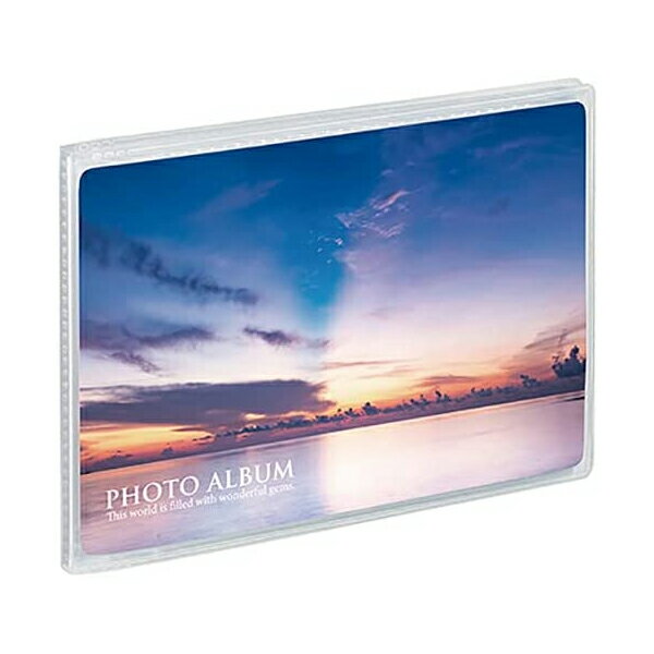 セキセイ ポケットアルバム 景色 写真用 高級感 ミニポケ フォトアルバム 高透明 Lサイズ 横 91×129mm 20枚収納 クリア KP-7003 inst...
