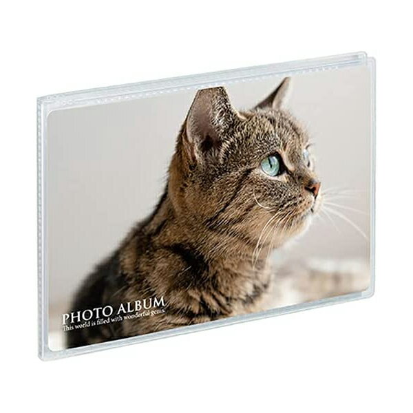 セキセイ ポケットアルバム ネコ 写真用 高級感 ミニポケ フォトアルバム 高透明 KGサイズ 横 ハガキ・ポストカード 104×154mm 20枚収納 クリア...
