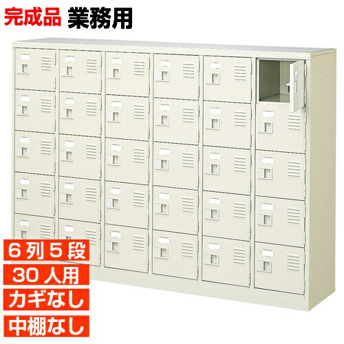 【業務用下駄箱 国産品 30人用 会社 靴箱】扉付き・鍵なし 中棚なし すぐに使える完成品 水泳教室 診療所などに 6列5段 オフィス BRI