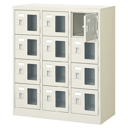 クリニック 部室などに 窓付き扉 鍵無・中棚無3列4段 12人用体育館 BRI