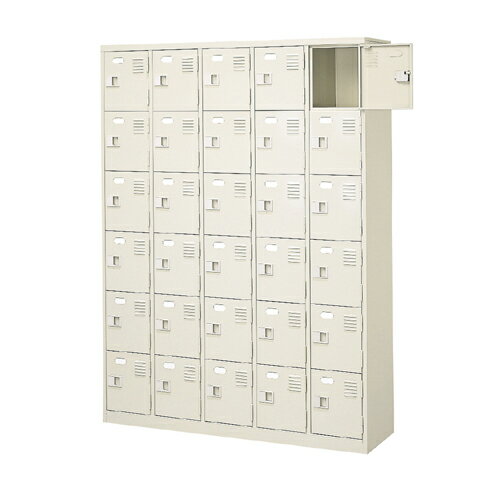 <シューズボックス業務用 30人用 国産品>店舗 宿泊施設に 下足箱 業務用 扉付き・ハイタイプ 鍵付き5列6段工場 BRI [2]
