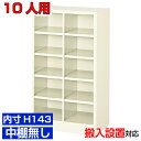 <業務用シューズボックス 高品質>薄型 内寸高さ143mm 下足箱 靴入れ 靴収納2列5段 10人用オフィス BRI