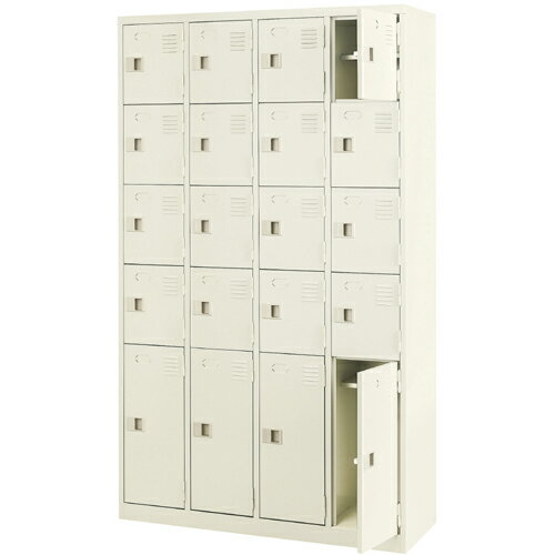 <業務用シューズボックス 長靴用 下足入れ 扉付き 20人用>ブーツ・ロングシューズ用 中棚付き 鍵無し病院 図書館に 4列5段(最下段のみ長靴用)工場 BRI [2]