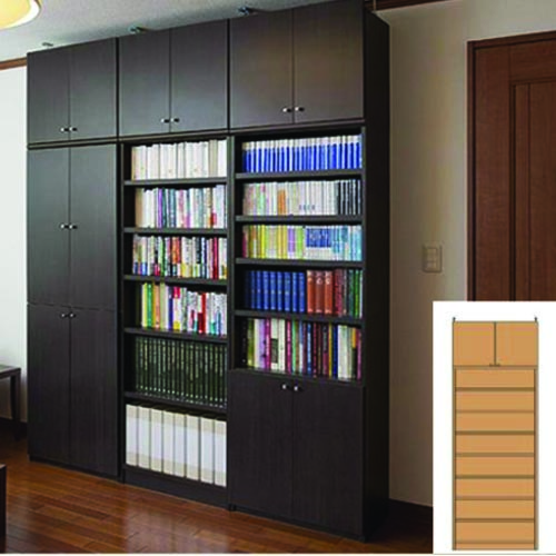 全集本棚 集会所スリム壁面整理棚 扉付収納 S3 【オーダー書棚】教科書 文庫本等収納に スリム壁面整理棚 コミック収納 奥行19cm高さ265〜274cm幅71〜80cm タフ棚板（厚さ2.5cm） レコード本棚 整理棚 幅 77 cm 横幅 注文