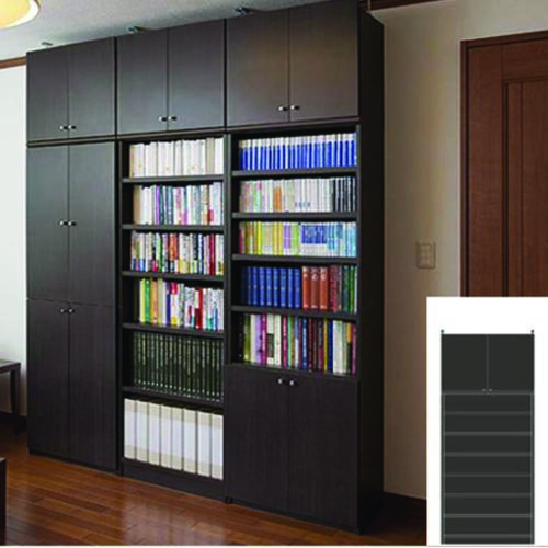 ロビー大容量壁面書棚 大容量書棚 扉付書棚 M2 【オーダー収納】DVD ゲーム収納に 大容量壁面書棚 高さ..