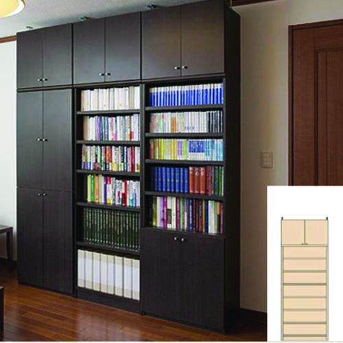 事務所オープン壁面収納 大容量収納 万能書棚 M2 【オーダー書庫】参考書 本収納に オープン壁面収納 高さ226〜235cm幅60〜70cm奥行40cm 本棚 幅 63 cm 寸法 指定