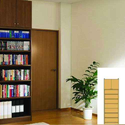 老人施設書斎壁収納 大型収納 つっぱり収納 M3 【オーダー書庫】ブルーレイ タオル収納に 書斎壁収納 ..