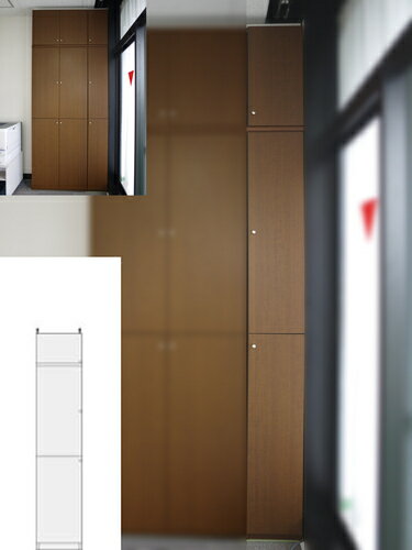 楽天eモノショップ集会所薄型 本棚 壁固定本棚 全面扉すきま収納 UX 壁面活用本棚 薄型収納 高さ208〜217cm幅25〜29cm奥行19cm 標準棚板（厚さ1.7cm） 薄型本棚 整理棚 幅 27 cm 横幅 注文