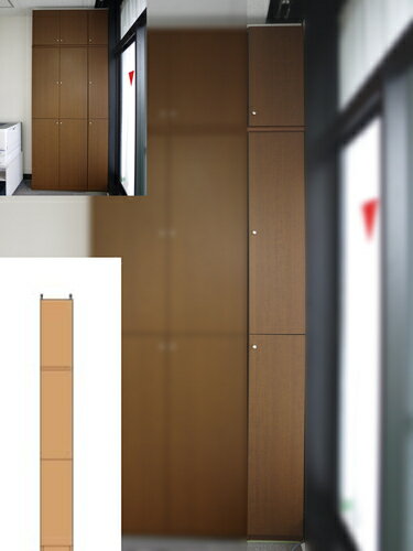 事務室全面扉トイレ隙間収納 薄型本棚 国産書庫 M3 【オーダー書棚】参考書 書類収納に 全面扉トイレ隙..