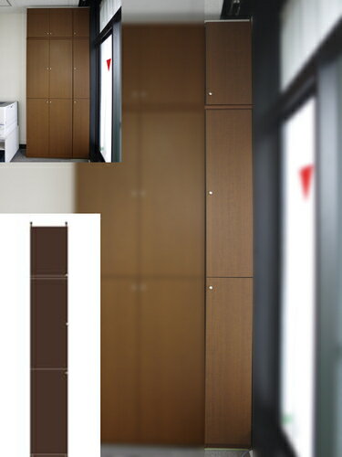 A3収納 事務所キッチンスリムラック扉付 書類書棚 O2 【オーダー書庫】模型 シリーズ本収納に ファイル収納 高さ274．1～283．1cm幅25～29cm奥行40cm 標準棚板（厚さ1.7cm） 本棚 幅 25 cm 寸法 指定