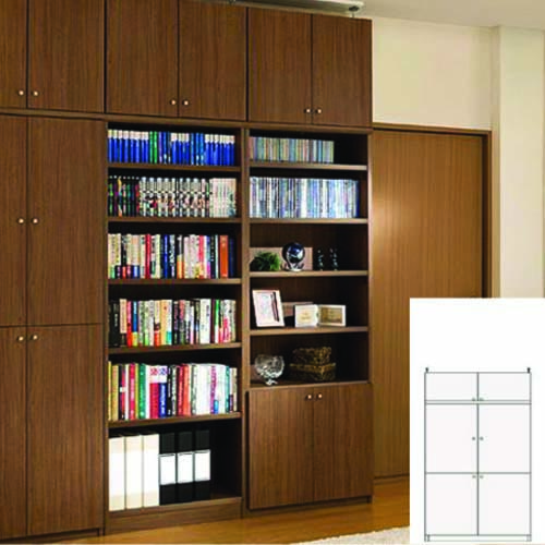 集会所本棚 扉付き 薄型本棚 ワイド全面扉本棚 TX 耐荷重本棚 扉付本棚 高さ208〜217cm幅81〜90cm奥行19cm厚棚板（棚板厚2.5cm） タフ棚板（厚さ2.5cm） 扉付本棚 本棚 幅 81 cm 寸法 指定