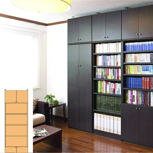 レコード本棚 集会所スリム壁面コミック本棚 扉付き収納 S3 【オーダー書棚】ゲーム 作品等収納に スリ..