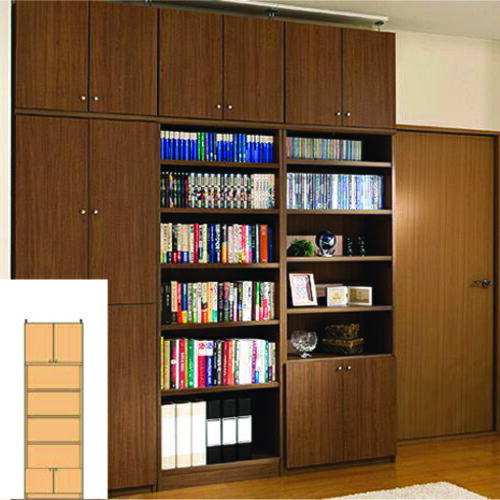 業務用本棚 扉付き 深型収納 奥深下扉付書庫 TX 壁固定本棚 扉付書庫 高さ232〜241cm幅45〜59cm奥行46c..