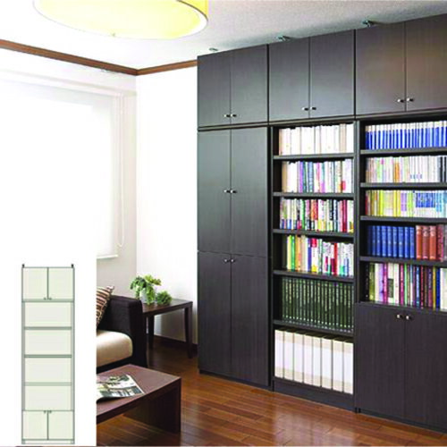 業務用スリム壁面文庫本棚 薄型収納 扉付き書棚 M3 【オーダー本棚】ファイル 教科書収納に スリム壁面文庫本棚 奥行19cm高さ259〜268cm幅45〜59cm タフ棚板（厚さ2.5cm） スリム壁面文庫本棚 本棚 幅 55 cm 横幅 指定