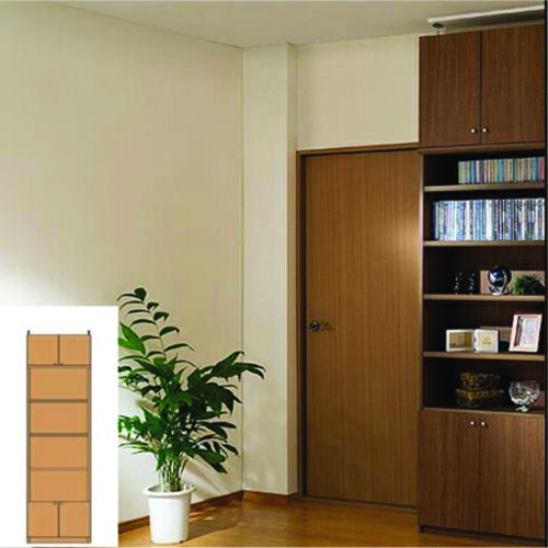 付録収納 学校深型下扉リビング収納 つっぱり書棚 S3 【オーダー収納】CD アルバム等収納に 深型下扉リ..