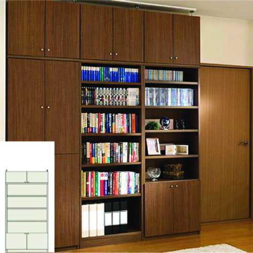 大型収納 塾奥深リビング収納 ビデオ書庫 O3 【オーダー本棚】本 マガジン収納に 奥深リビング収納 深型書庫 奥行46cm高さ208〜217cm幅81〜90cm タフ棚板（厚さ2.5cm） 奥深収納 本棚 幅 84 cm 寸法 指定(3)