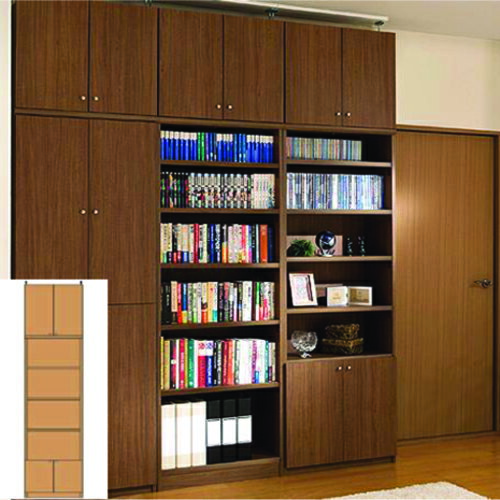 老人施設大型全面リビング収納 深型収納 耐震加工収納 M3 【オーダー書庫】絵本 オーディオ収納に 大型全面リビング収納 奥行46cm高さ283〜292cm幅45〜59cm タフ棚板（厚さ2.5cm） 大型全面リビング収納 本棚 幅 47 cm 寸法 指定