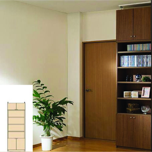 事務所奥深リビング壁収納 深型収納 突っ張り書棚 M2 【オーダー書庫】書類 シリーズ本収納に 奥深リビング壁収納 高さ208〜217cm幅45〜59cm奥行4...