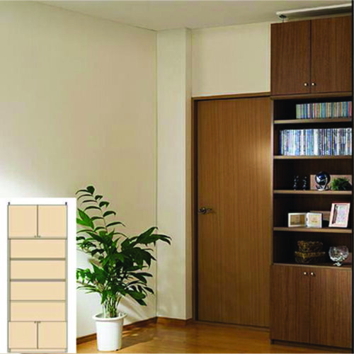 業務用大型リビング壁収納 奥深収納 防災対策書棚 M3 【オーダー本棚】本 百科事典収納に 大型リビング壁収納 奥行46cm高さ274〜283cm幅81〜90c...