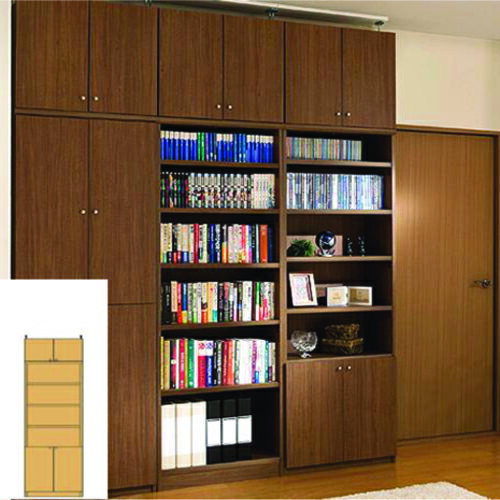 DVD本棚 図書室薄型壁面漫画本棚 転倒防止対策本棚 S3 【オーダー収納】タオル ゲーム等収納に 薄型壁..