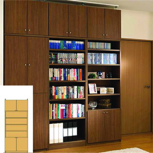 集会所本棚 扉付き 書類本棚 天井つっぱり壁面書庫 TX 壁固定本棚 扉付本棚 高さ226〜235cm幅71〜80cm奥行31cm厚棚板(棚板厚2.5cm) タ...