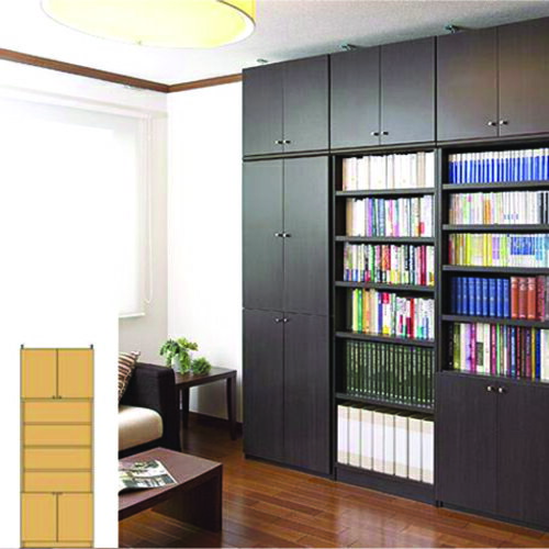 書籍収納 待合室扉付き業務用壁収納 つっぱり書庫 S3 【オーダー本棚】アメニティ 雑貨等収納に 扉付き業務用壁収納 ブルーレイ本棚 奥行40cm高さ241〜2...