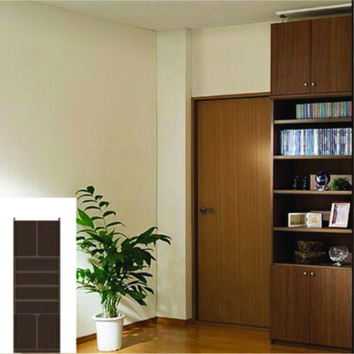 A4本棚 役員室天井つっぱり壁面収納 参考書本棚 O2 【オーダー収納】マガジン 本収納に 大容量本棚 高..