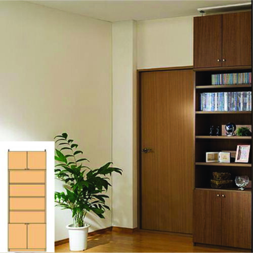 扉付本棚 役員室扉付大型壁面収納 大容量収納 G2 【オーダー収納】教材 ブルーレイ収納に 扉付き収納 ..