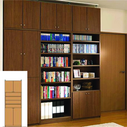 マンガ本棚 役員室天井つっぱり壁面書庫 壁面収納 S2 【オーダー書庫】ファイル 漫画収納に カタログ収納 高さ241〜250cm幅60〜70cm奥行31cm厚...
