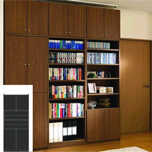 マンガ本棚 客室天井つっぱり壁面書庫 耐震対策本棚 S2 【オーダー収納】全集 ファイル収納に 教科書書庫 高さ250〜259cm幅81〜90cm奥行31cm厚...