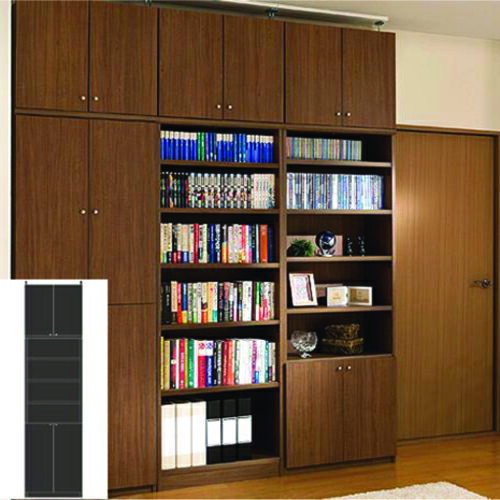 応接室大型下扉壁面収納 奥深書庫 扉付き書庫 M3 【オーダー収納】ワイシャツ 参考書収納に 大型下扉壁..