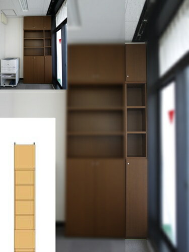 楽天eモノショップ模型書庫 施設天井つっぱり隙間収納 つっぱり書庫 S2 【オーダー書棚】書籍 文庫本収納に アメニティ本棚 高さ232〜241cm幅25〜29cm奥行46cm厚棚板（棚板厚2.5cm） タフ棚板（厚さ2.5cm） 本棚 幅 25 cm 横幅 指定